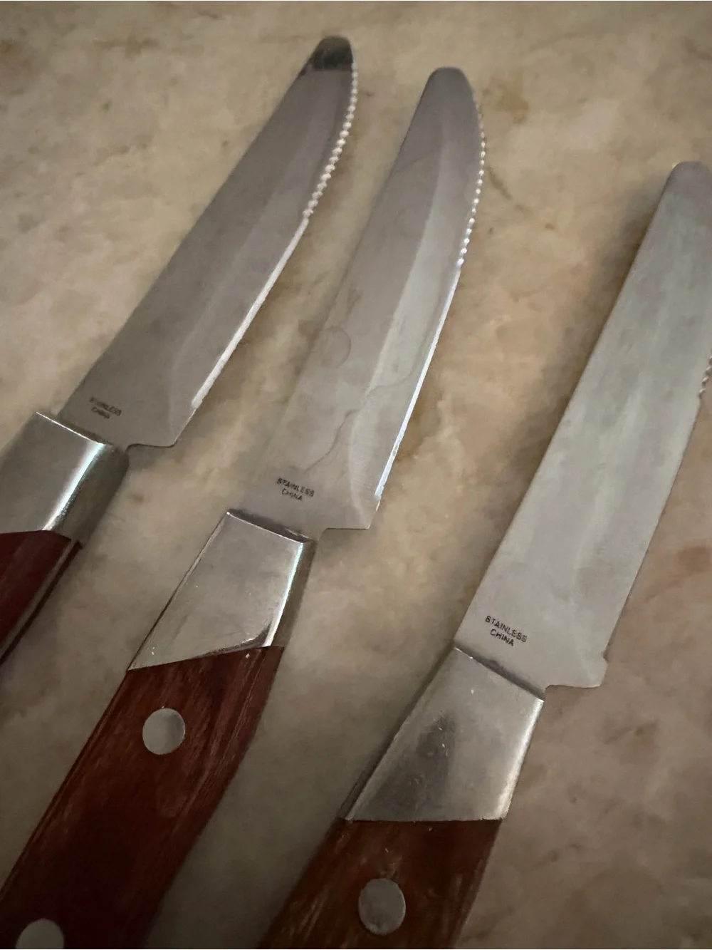 Steakhouse steak knives wood handle
